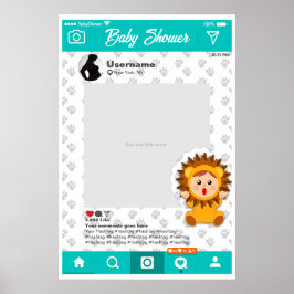 Baby Shower Anpassningsbar Selfie Ram Leoncito Poster