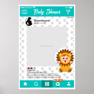 Baby Shower Anpassningsbar Selfie Ram Leoncito Poster