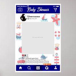 Baby Shower Anpassningsbar Selfie Ram Marino Poster