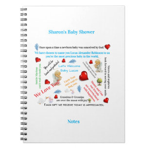 Baby Shower-anteckningar Spiral anteckningsbok