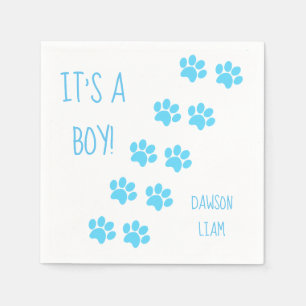 Baby shower är det ett tema för pojkeblåtttass pappersservett
