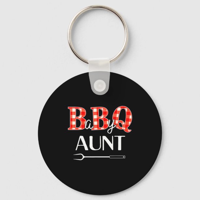 Baby Shower Aunt Bbq Party Cute Matching Family  Nyckelring (Framsida)