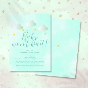 Baby Shower Avbeställning Dusch via Post Neutral Inbjudningar