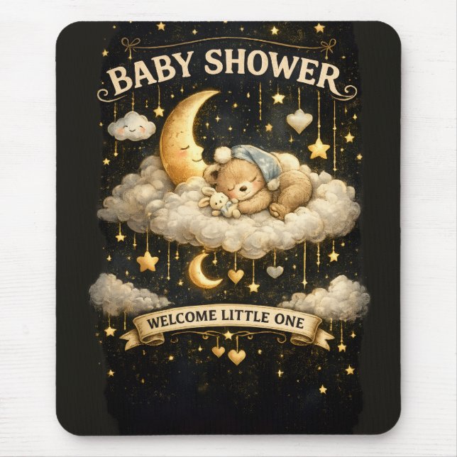 Baby Shower Äventyrsinbjudan Musmatta (Framsidan)