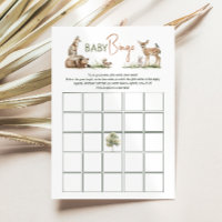 Baby Shower Baby Bingo Card för träddjur