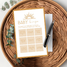 Baby Shower Baby Bingo-spel Sunshine Boho