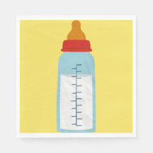 Baby Shower - Baby Flaska på Gult Luncheon