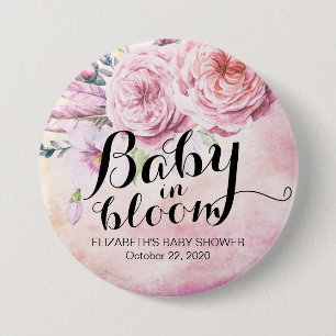 Baby Shower Baby i Bloom Boho Flowers & Feathers Knapp