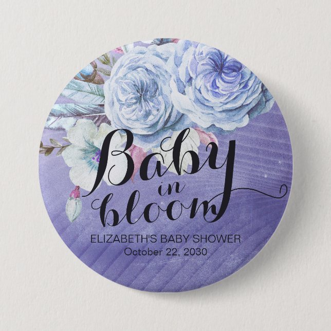 Baby Shower Baby i Bloom Boho Flowers Knapp (Framsida)
