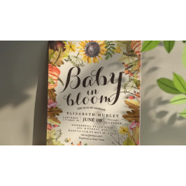 Baby Shower Baby i Bloom Maple Pumpkin Sunblommor Inbjudningar