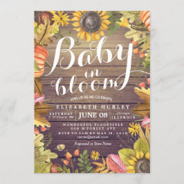 Baby Shower Baby i Bloom Maple Pumpkin Sunblommor Inbjudningar