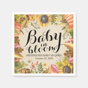 Baby Shower Baby i Bloom Maple Pumpkins Solros Pappersservett