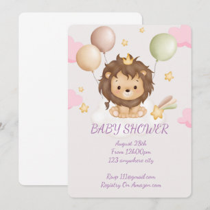 BABY SHOWER BABY LEJON INBJUDAN