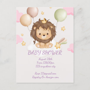BABY SHOWER BABY LEJON INBJUDAN