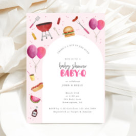 Baby Shower Baby-Q (BBQ) för inbjudan till Flicka