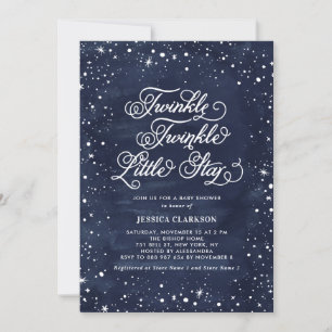 Baby Shower Baby Shower för Natt Himlar Twinkle Li Inbjudningar
