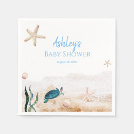 Baby Shower Baby Shower Modern Ocean Sea Turtle St Pappersservett