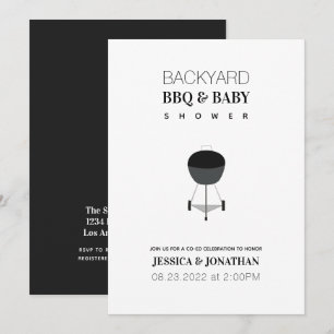 Baby Shower Backyard BBQ Co-Ed Par Simple Inbjudningar