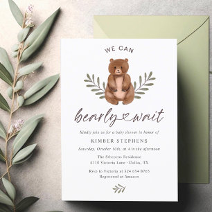 Baby Shower Barly Wait Rustic & Modern-inbjudan Inbjudningar