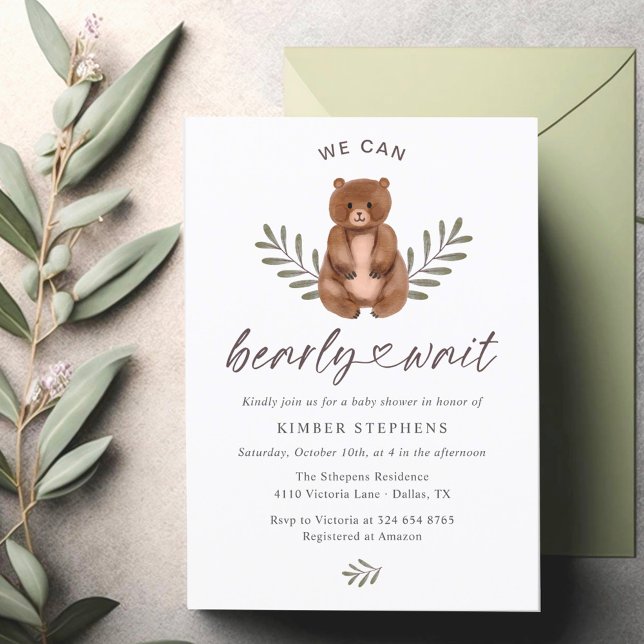 Baby Shower Barly Wait Rustic & Modern-inbjudan Inbjudningar (Skapare uppladdad)