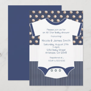 Baby Shower Baseball-inspirerad inbjudan