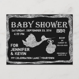 Baby Shower | BBQ | Kritskrift Inbjudan Vykort