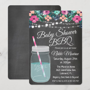 Baby Shower BBQ Masonkruka Inbjudan