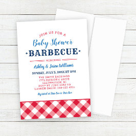 Baby Shower BBQ Red White och Blue Inbjudningar
