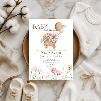 Baby Shower Bebis i knopp Inbjudningar