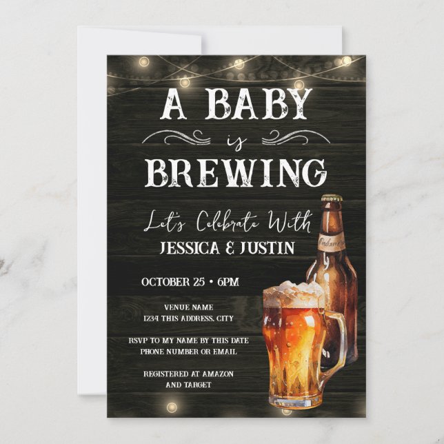 Baby Shower Bebisen bryggs Modern Coed  Inbjudningar (Framsida)