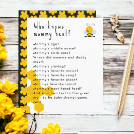 Baby Shower Bee and Flower Party Game