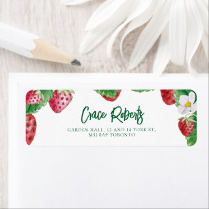 Baby Shower Berry Sweet Adress Returadress Etikett