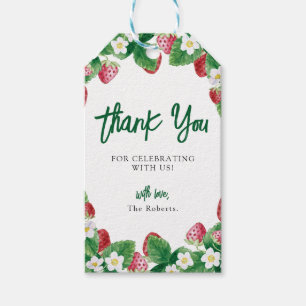 Baby Shower Berry Sweet (sommarjordgubbar) Presentetikett