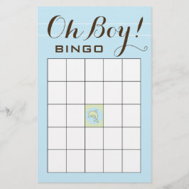 Baby Shower BINGO "Blue Grönt Dolphin" Flygblad