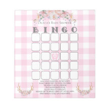 Baby Shower Bingo BOHO Baby Rosa Gingham