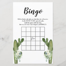 Baby Shower Bingo Cactus Blommigt Taco 'om Kärlek