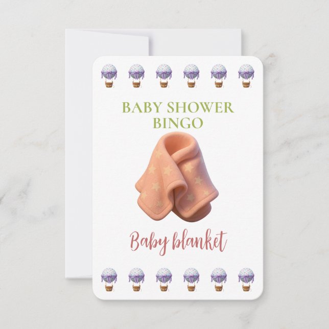 Baby Shower Bingo Card, Funny Game- Baby Blanket (Framsida)