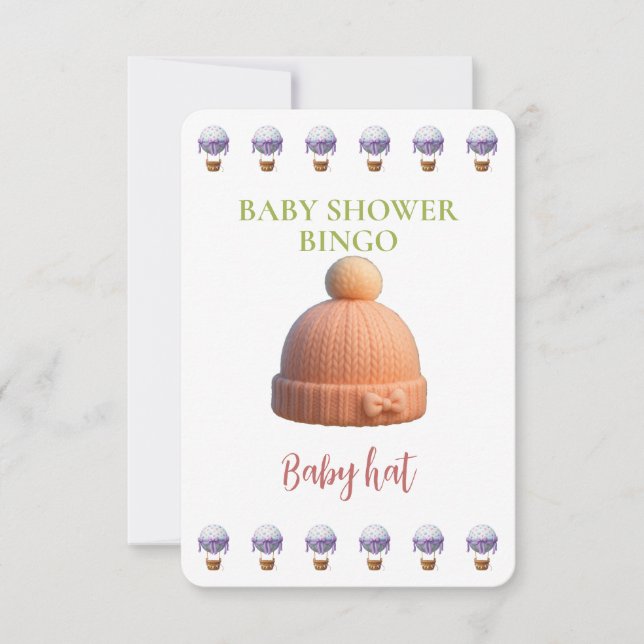 Baby Shower Bingo Card, Funny Game- Baby Hat (Framsida)