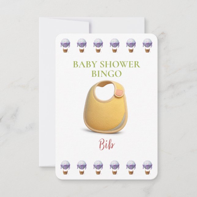 Baby Shower Bingo Card, Funny Game- Bib (Framsida)