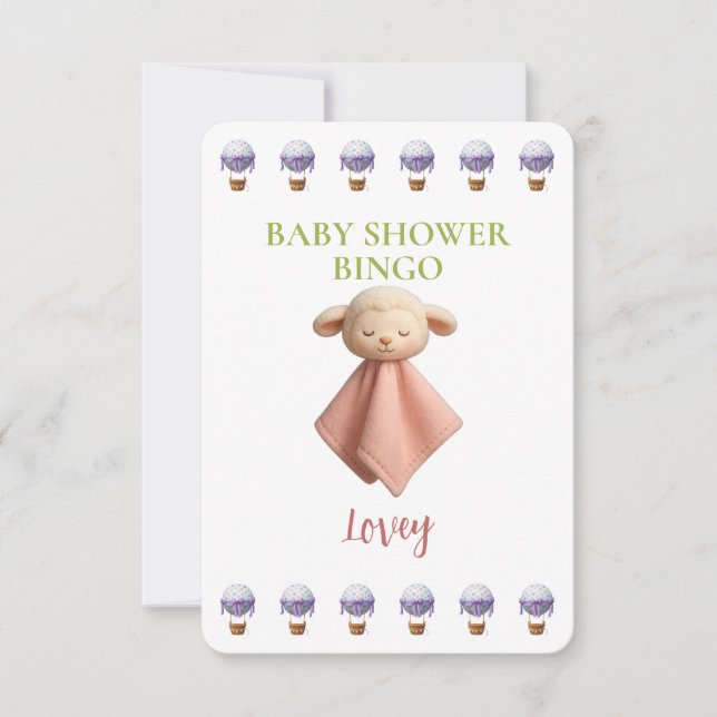 Baby Shower Bingo Card, Funny Game- Lovey (Framsida)