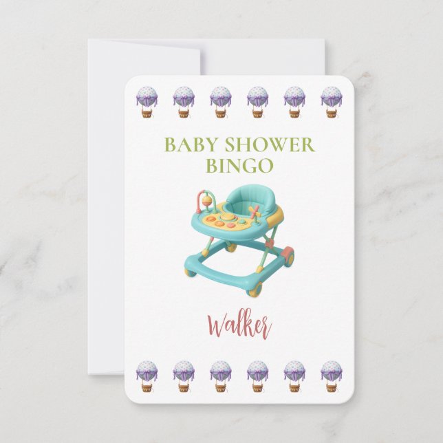 Baby Shower Bingo Card, Funny Game- Walker (Framsida)