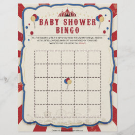 Baby Shower Bingo [Circus Theme] Brevhuvud