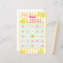 Baby Shower Bingo "Citron-tema"