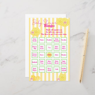 Baby Shower Bingo "Citron-tema"