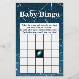 Baby Shower Bingo för Space Star Constellations Flygblad