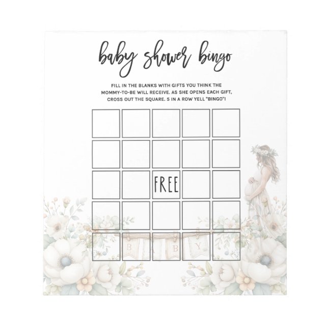 Baby Shower Bingo Game Anteckningsblock (Framsida)