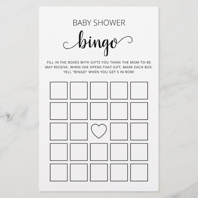 Baby Shower Bingo Game Baby Shower party (Framsida)