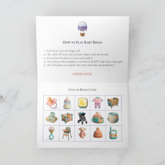 Baby Shower Bingo Game Board11. Fun Party Helgkort
