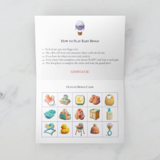 Baby Shower Bingo Game Board14. Fun Party Helgkort
