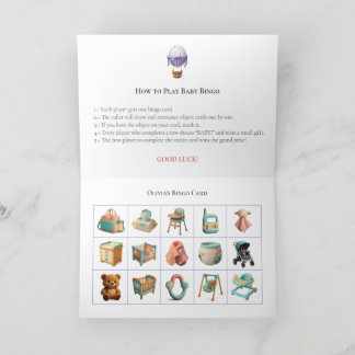 Baby Shower Bingo Game Board16. Fun Party Helgkort